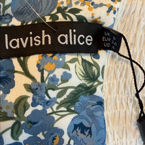 Lavish Alice Floral Print Ballom Sleeves Mini Dress Size 4 NWT - Picture 13 of 15